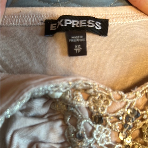 Express Tan Ruched Embellished Tank Top - Picture 6 of 6